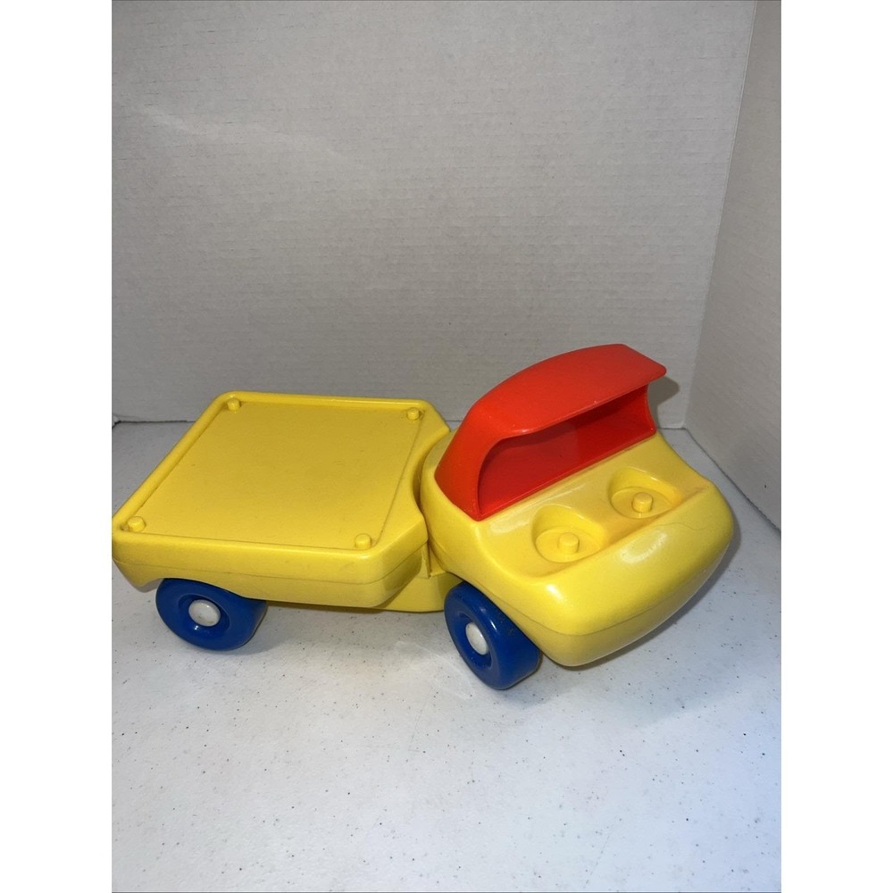 VINTAGE Little Tikes 1985 Toddle Tots Flatbed Truck Yellow Red Blue
